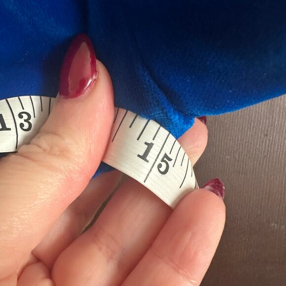 VINTAGE Handmade | Blue Velvet Babydoll Dress with ruffle sleeves | Girl's XL - Picture 6 of 9